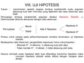 VIII. UJI HIPOTESIS