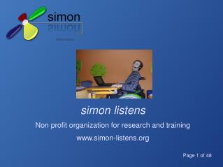 simon listens Non profit organization for research and training simon-listens