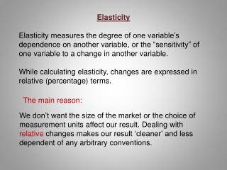 Elasticity