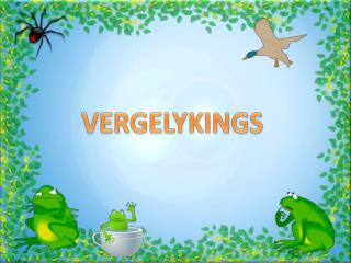 VERGELYKINGS