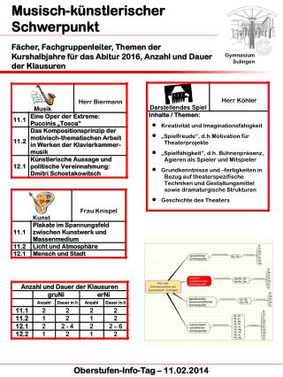 Musisch-künstlerischer Schwerpunkt