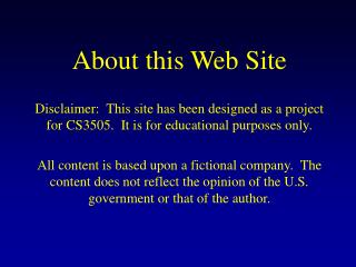 About this Web Site