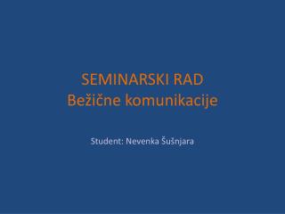 SEMINARSKI RAD Bežične komunikacije