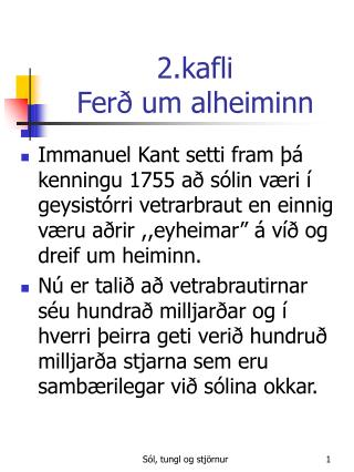 2.kafli Ferð um alheiminn