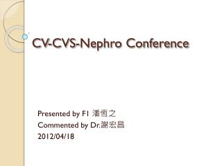 CV-CVS-Nephro Conference