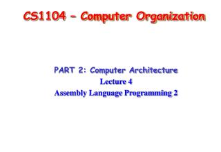 CS1104 – Computer Organization
