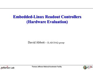 David Abbott - JLAB DAQ group