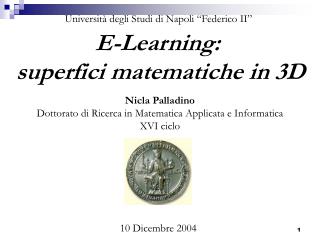 E-Learning: superfici matematiche in 3D