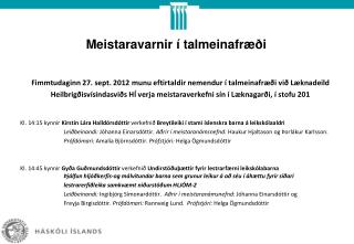 Meistaravarnir í talmeinafræði