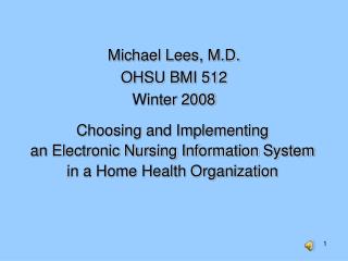 Choosing and Implementing an Electronic Nursing Information System in a Home Health Organization