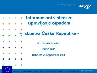Informacioni sistem za upravljanje otpadom – iskustva Češke Republike -