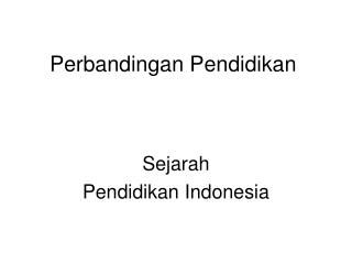 Perbandingan Pendidikan