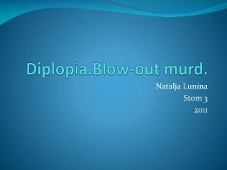 Diplopia.Blow-out murd.