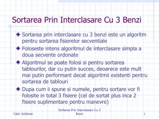 Sortarea Prin Interclasare Cu 3 Benzi