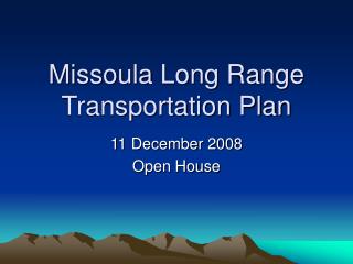 Missoula Long Range Transportation Plan