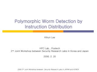 Polymorphic Worm Detection by Instruction Distribution