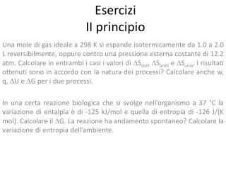 Esercizi II principio