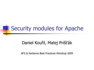 Security modules for Apache