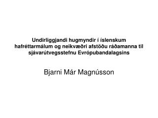 Bjarni Már Magnússon