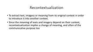 Recontextualization