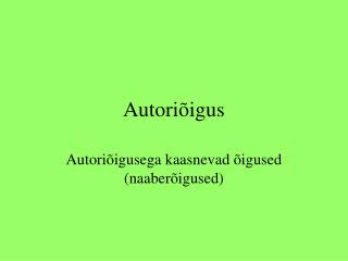 Autoriõigus