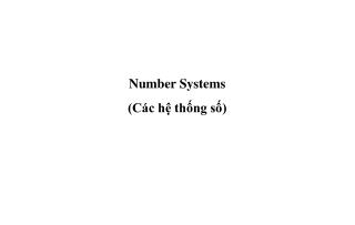 Number Systems (Các hệ thống số)