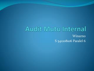 Audit Mutu Internal