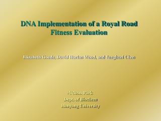 DNA Implementation of a Royal Road Fitness Evaluation