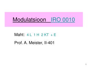 Modulatsioon IRO 0010