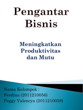 Pengantar Bisnis