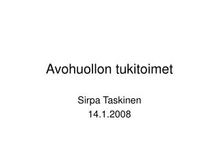 Avohuollon tukitoimet