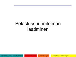 Pelastussuunnitelman laatiminen