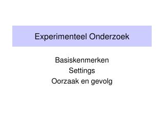 Experimenteel Onderzoek