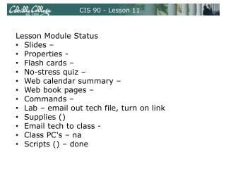 CIS 90 - Lesson 11