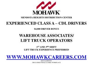 MENDOTA HEIGHTS DISTRIBUTION CENTER EXPERIENCED CLASS A – CDL DRIVERS $4,000 DRIVER BONUS