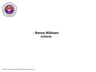 : Ronny Wibowo 20406648