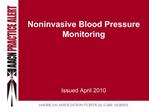 Noninvasive Blood Pressure Monitoring