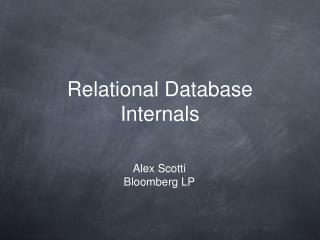 Relational Database Internals