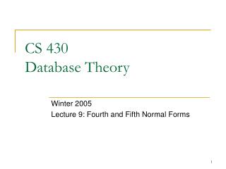 CS 430 Database Theory