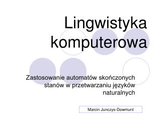 Lingwistyka komputerowa