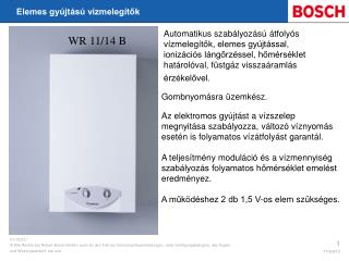 Elemes gyújtású vízmelegítők