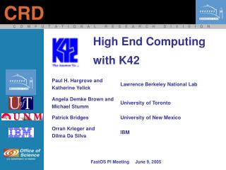 High End Computing with K42