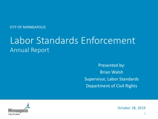 Labor Standards Enforcement Annual Report