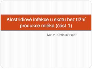 Klostridiové infekce u skotu bez tržní produkce mléka (část 1)