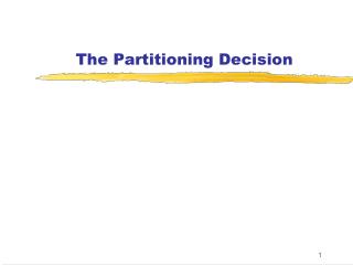 The Partitioning Decision