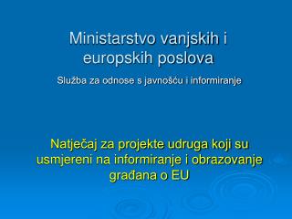 Ministarstvo vanjskih i europskih poslova