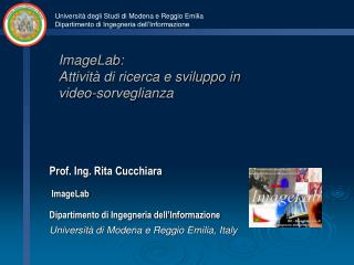 ImageLab : Attività di ricerca e sviluppo in video-sorveglianza