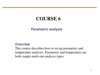 Parametric analysis