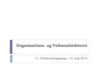 Organisations- og Virksomhedsteori