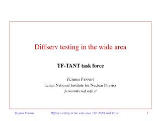 Diffserv testing in the wide area